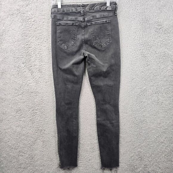 MOTHER Jeans Women's The Looker Zip Fray Dye Faded Black Size 26 - Picture 10 of 16